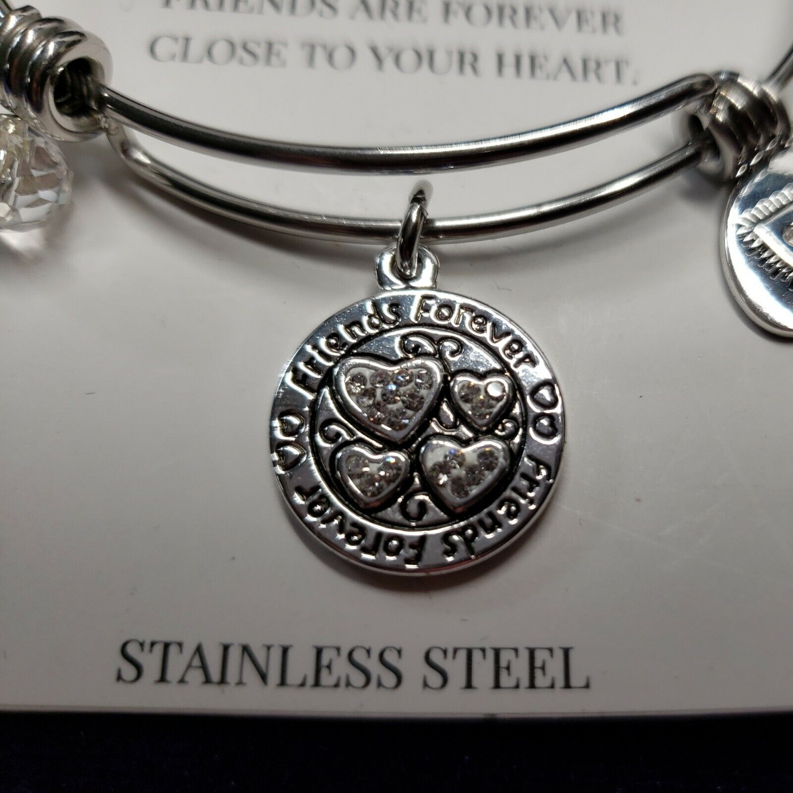 Footnotes Friends Forever Wire Bracelet One Size Adjustable In Silver Tone Nwt — image 6 of 8